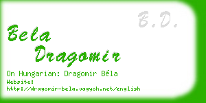 bela dragomir business card